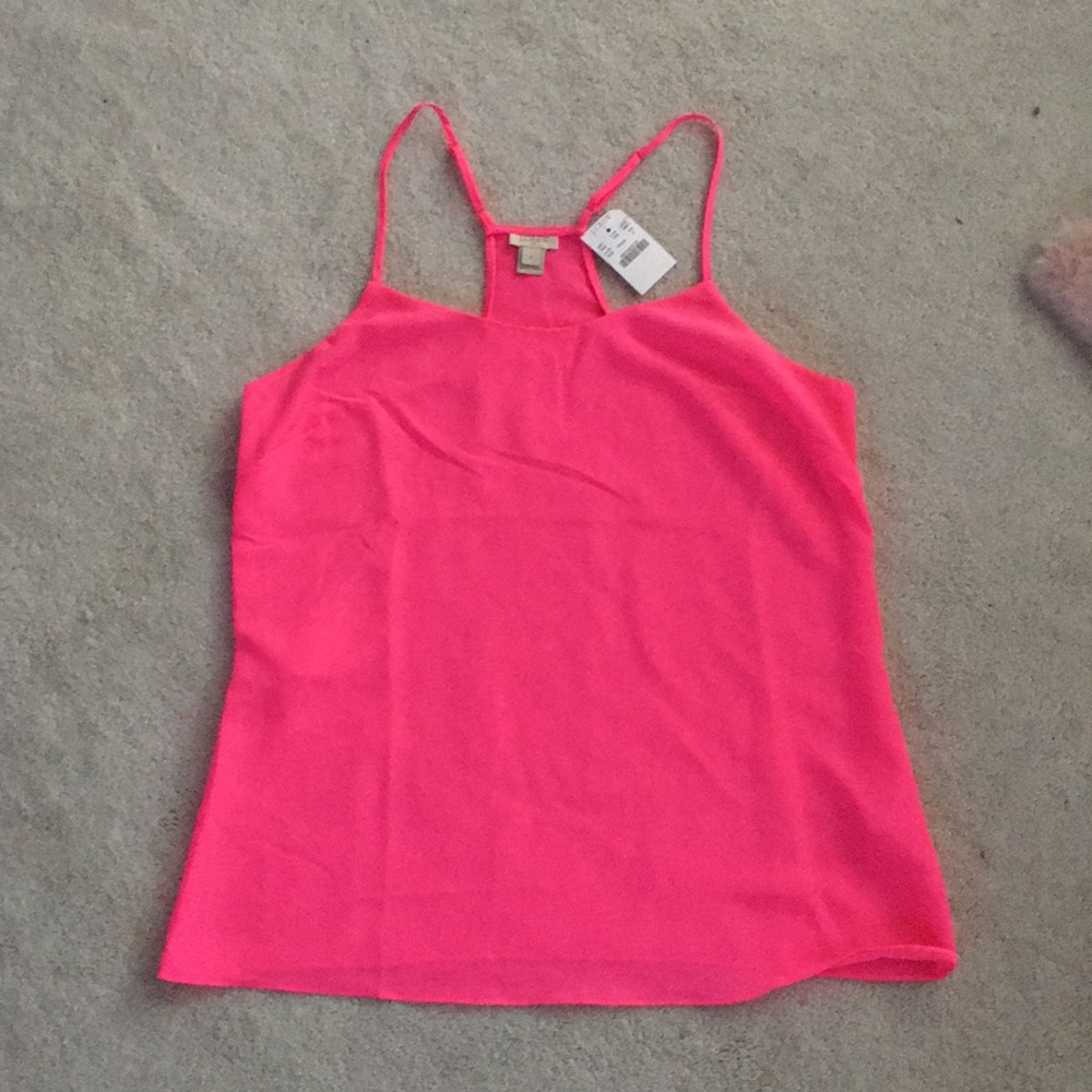 NWT J Crew hot pink float tank top size 8